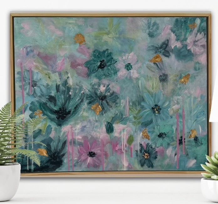 Original Acrylic Painting 'Bought Myself Flowers'